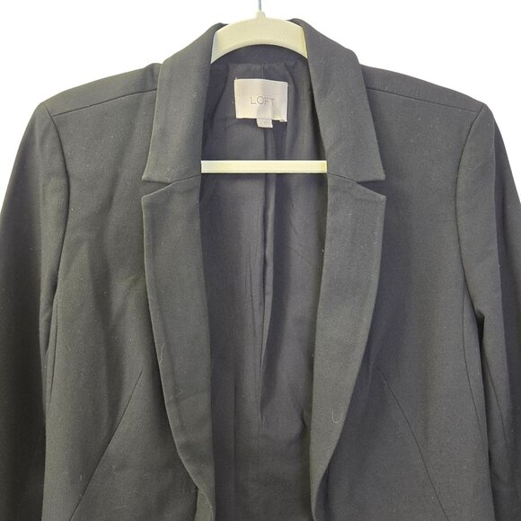 Loft Black Open Blazer Jacket Size 6 - Picture 4 of 6